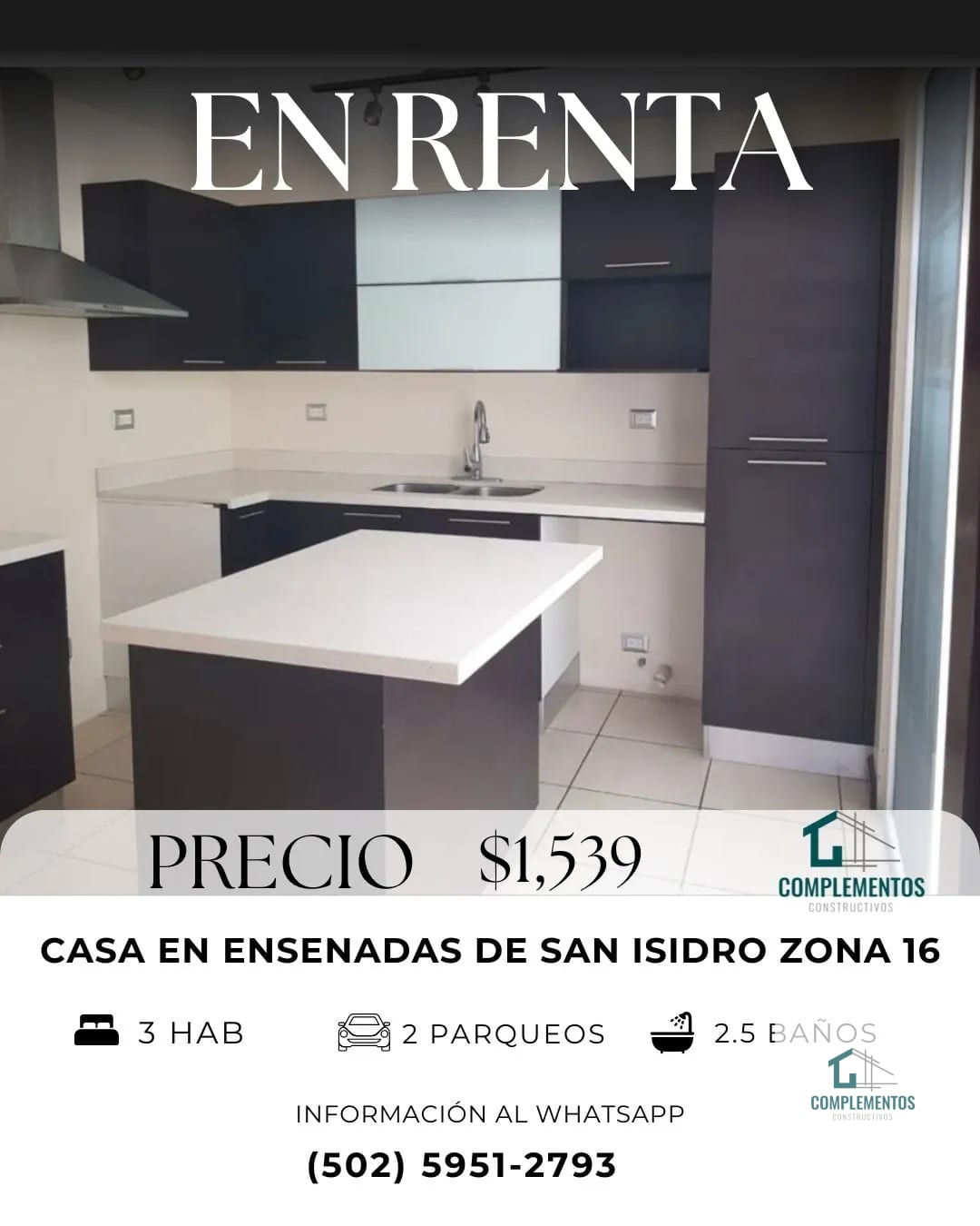 Ensenadas de San Isidro, Casa en Renta zona 16, 3hab. 215 m2 — Casa en Alquiler en Ensenada de San Isidro, Zona 16, Guatemala, Ciudad — foto 1 de 10